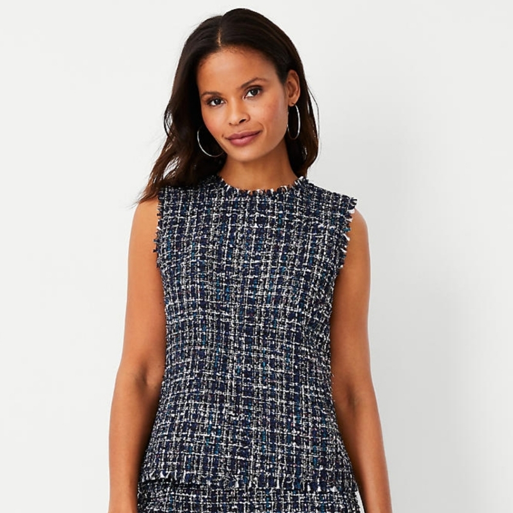 Ann Taylor Metallic Tweed Top